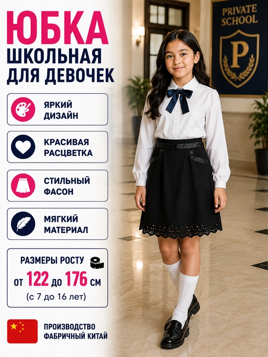 Школьная юбка для девочек, 18 видов