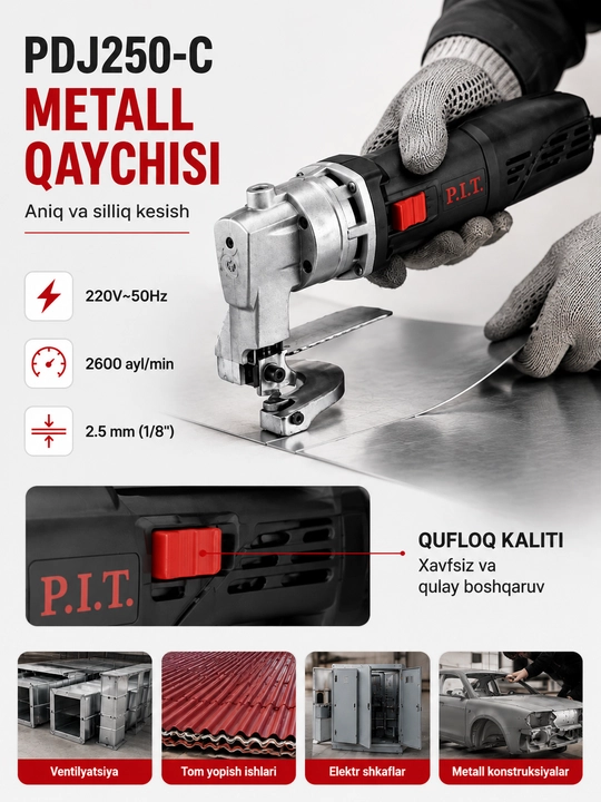 Metall qaychisi PDJ250-C, elektr metall qaychisi, 500 Vt