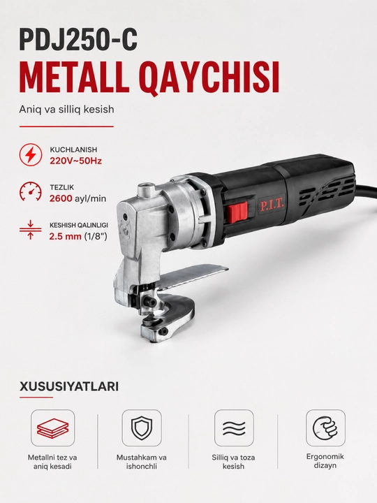 Metall qaychisi PDJ250-C, elektr metall qaychisi, 500 Vt - 