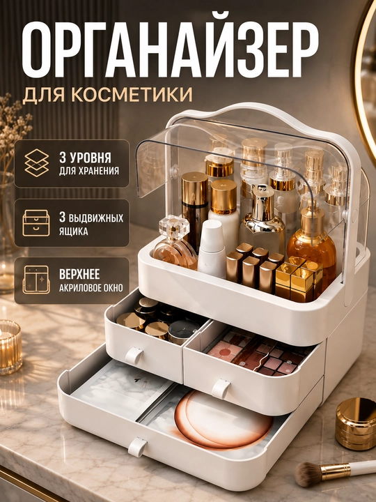 Органайзер для косметики, органайзер для кистей, органайзер для расчёсок