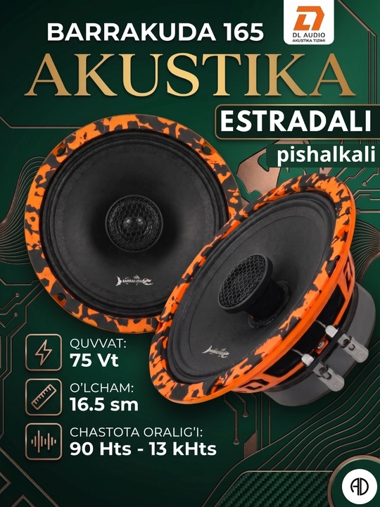 DL Audio Barracuda 165 — Baland ovozli o'rta chastotali dinamiklar 16 sm (60 Vt) - 
