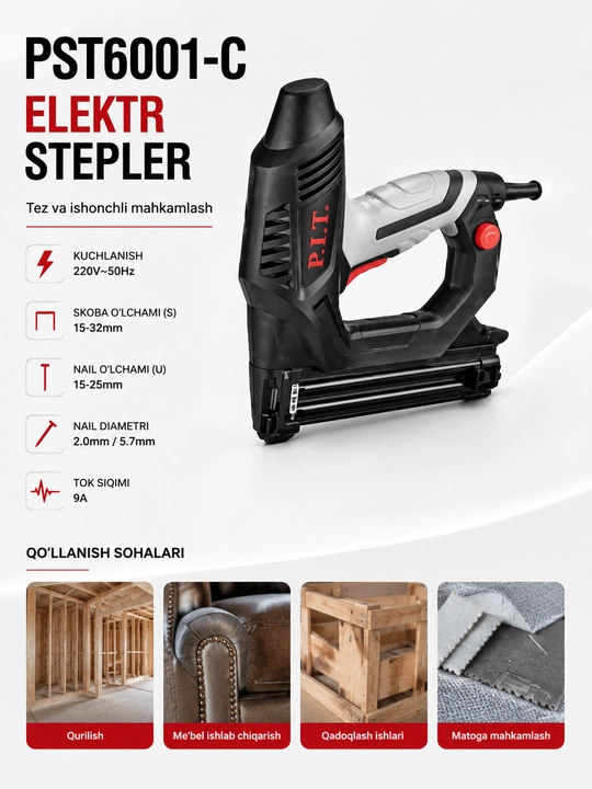 Elektr stepler PST6001-C, ko‘p funksiyali mixlagich - 