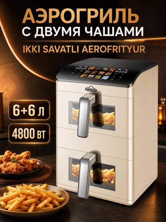 UAKEEN elektr aerogrili (10l, 12l, 14l ) - 