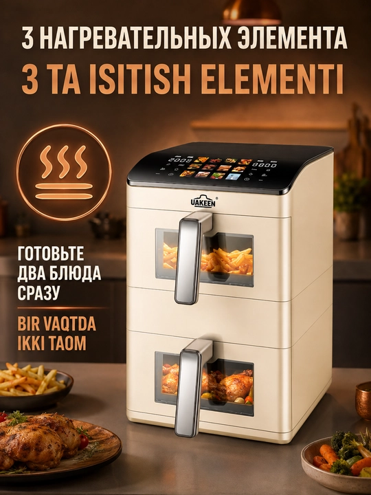 Аэрогриль электрический UAKEEN (линейка моделей 10л, 12л, 14л)