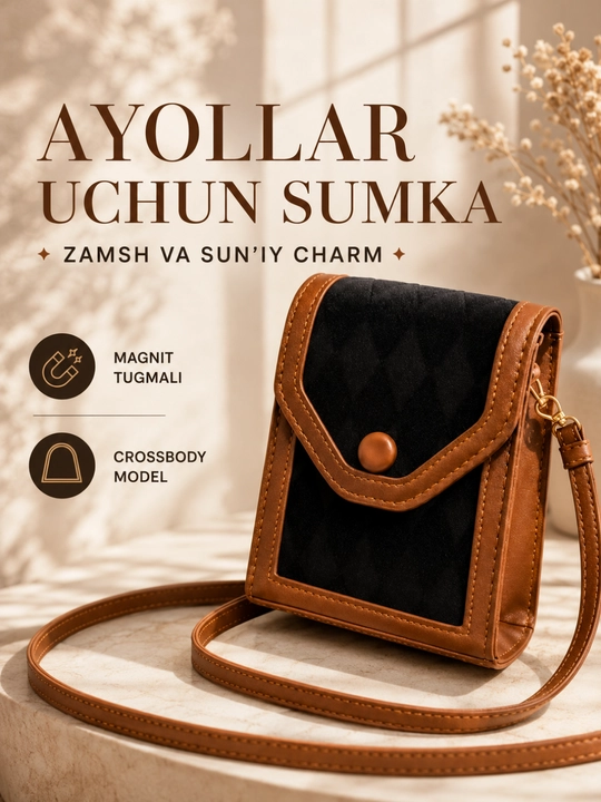 Ayollar uchun mini yelkaga osiladigan sumka - 