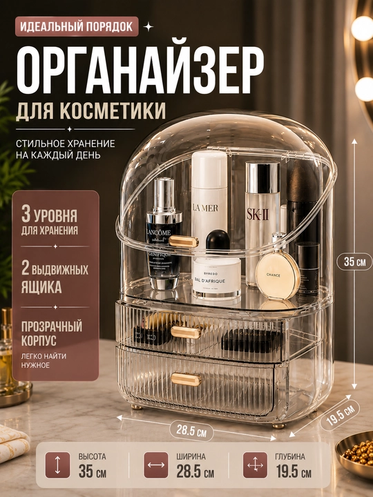 Органайзер для косметики, органайзер для кистей, органайзер для расчёсок - 