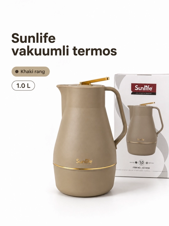 Вакуумный термос-кувшин Sunlife, 1 л, для горячих и холодных напитков - 