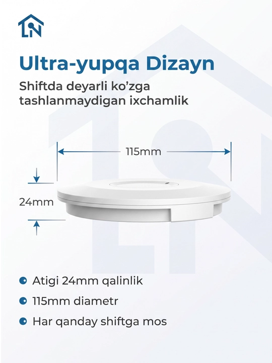 Shiftga o'rnatiladigan harakat datchigi 360°: PIR va Radar, 220V