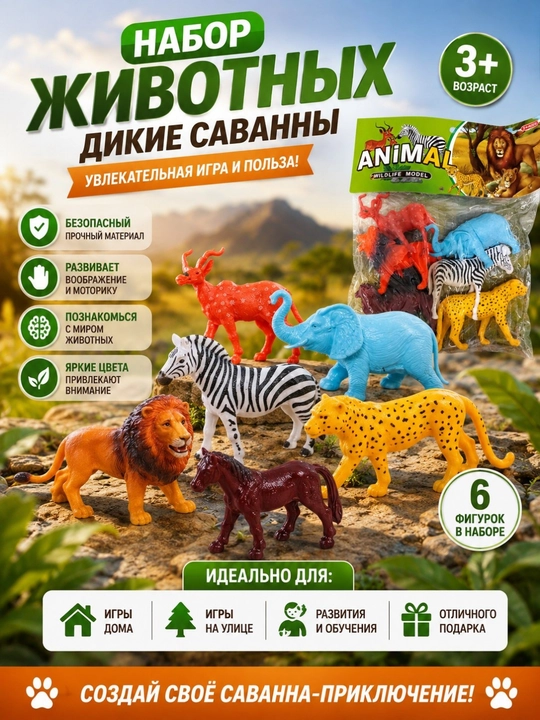 Игрушки, детская игрушка, игрушечные животные, набор игрушек животных - 