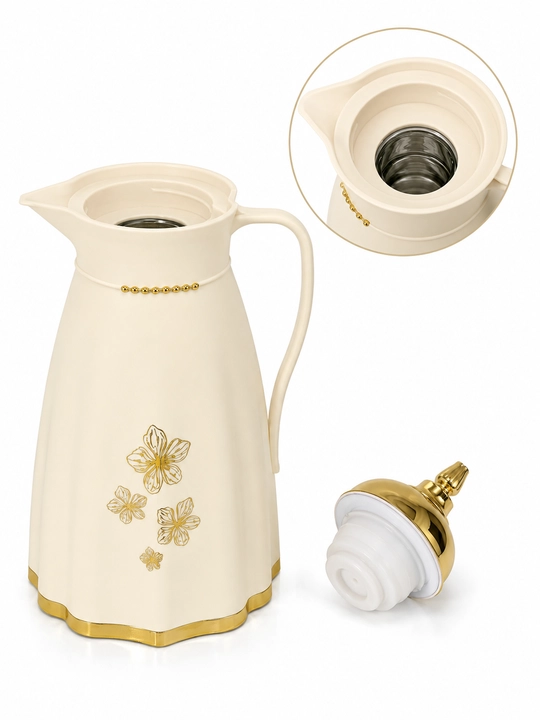 Evde Home Goods vakuumli termos choynak, 1 litr, shisha kolbali