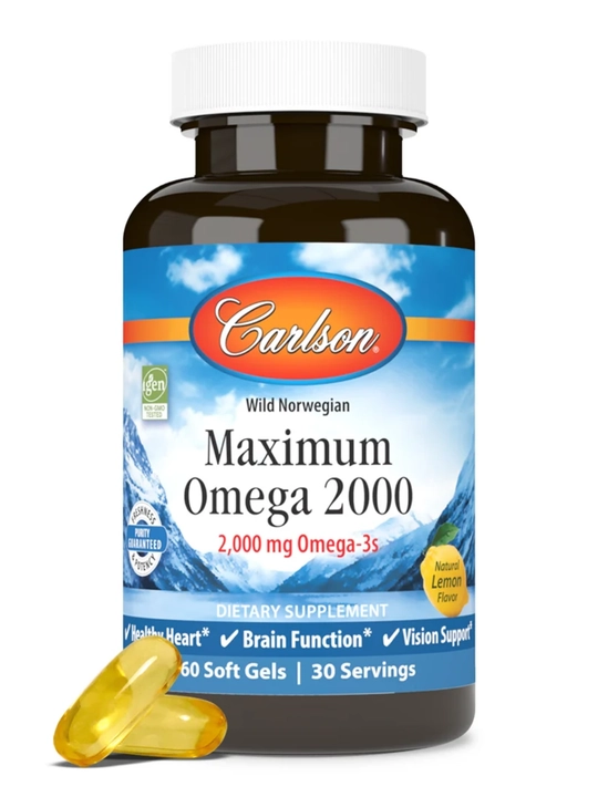 Maksimal Omega, Carlson, Maximum Omega, 2000 mg, AQSH