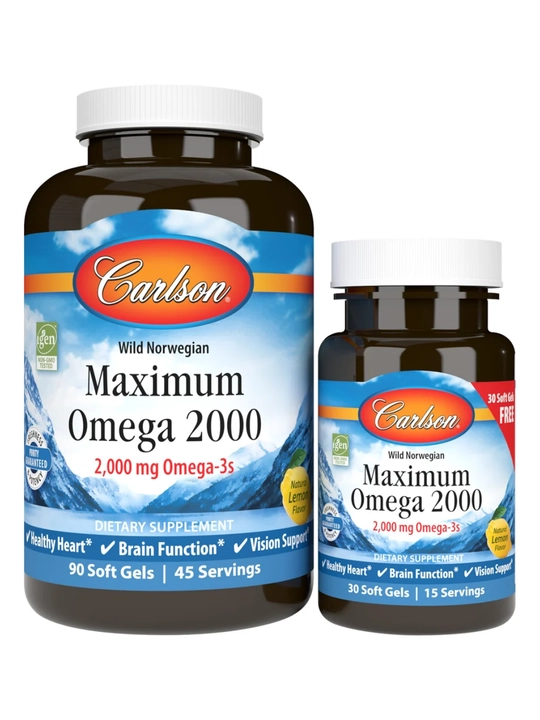 Maksimal Omega, Carlson, Maximum Omega, 2000 mg, AQSH