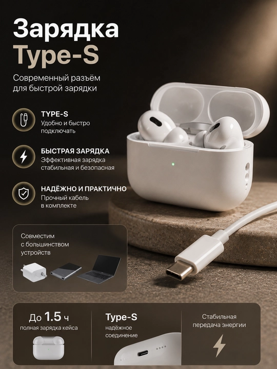 Simsiz quloqchin Pro 2, sensorli, iPhone va Android uchun naushnik