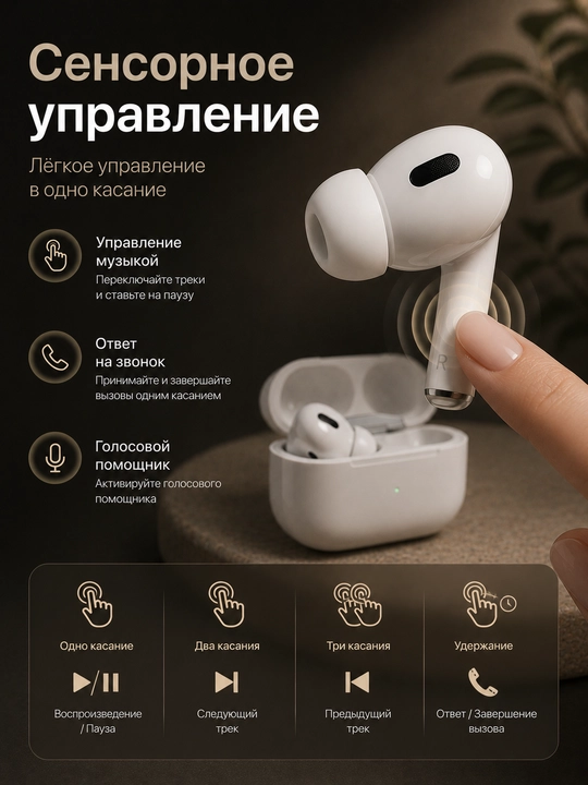 Simsiz quloqchin Pro 2, sensorli, iPhone va Android uchun naushnik