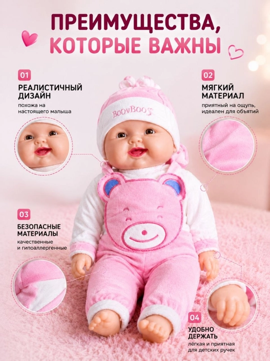 Мягкая кукла-младенец для детей от 3 лет, реалистичная игрушка, подарок для детских игр