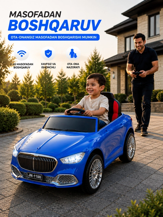 Bolalar uchun elektromobil, akkumulyatorli avtomobil