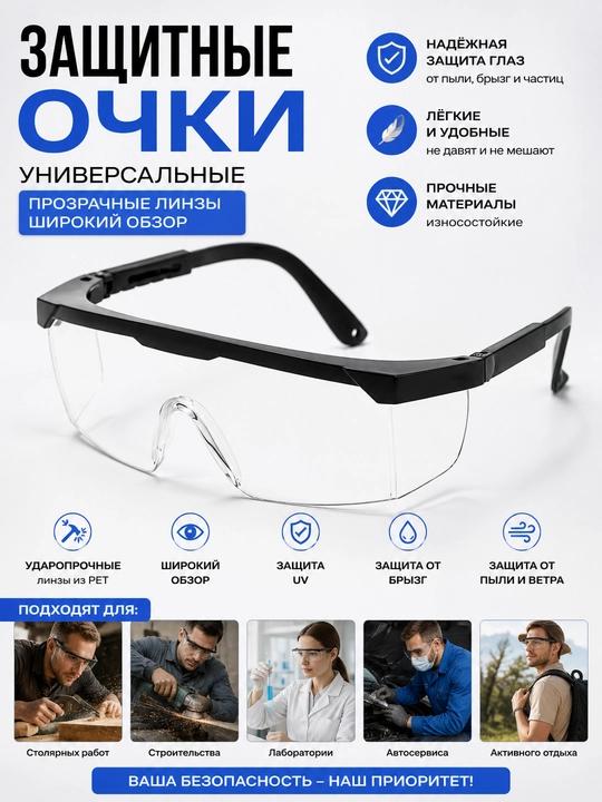 Защитные очки, прозрачные - 