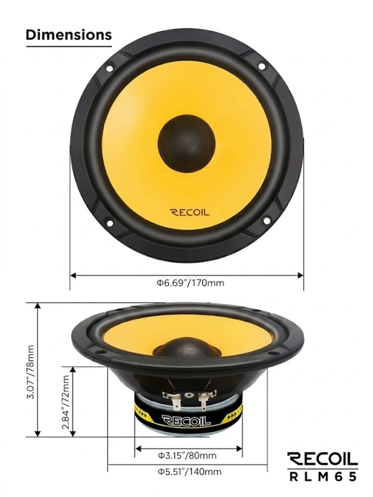 Компонентная акустика Recoil RLM65 6.5" (165mm)