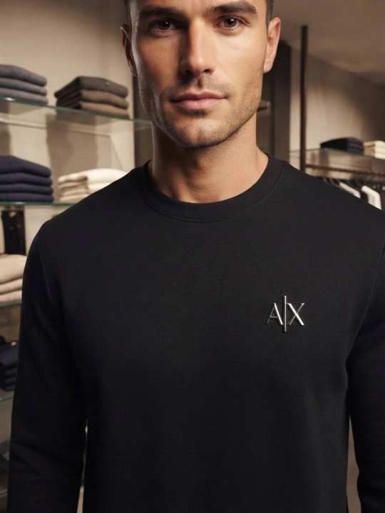 Свитер мужской Armani Exchange, черный с длинным рукавoм - 