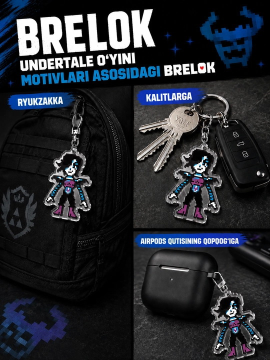 Undertale breloklari — fanatlar uchun merch, geymerlar uchun sovg‘a