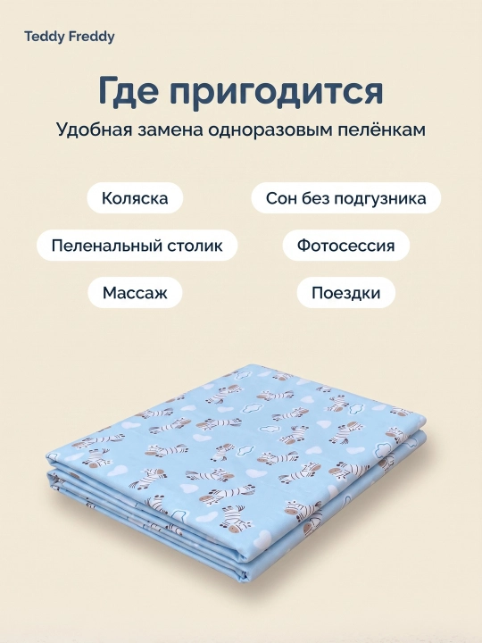 Пелёнка для новорожденных, непромокаемая, многоразовая, 98 * 74 см