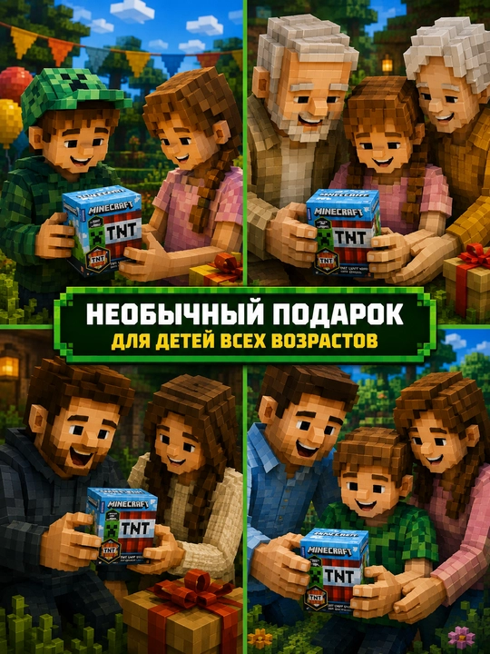 Minecraft LED tungi chiroq-fakel, dekorativ yoritgich maynkraft mario