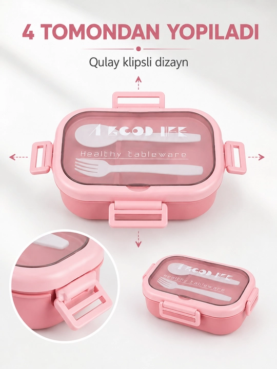 700 ml hajmli герметик lunchbox — ish, maktab va safar uchun