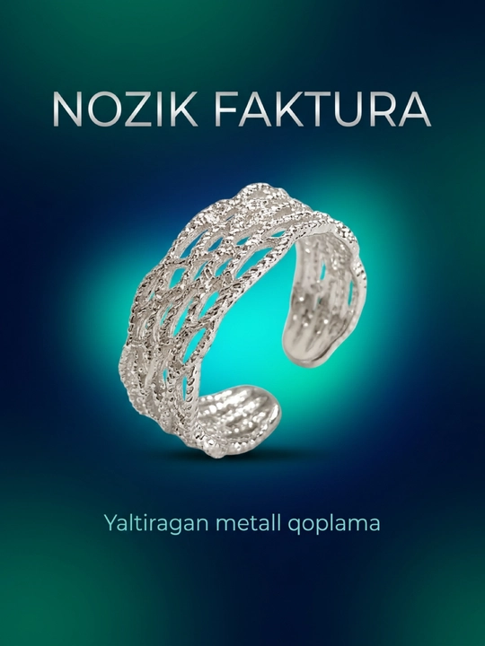 Ayollar tiara uzugi, kumush tiara, toj, 1 dona, o‘lchami sozlanadigan