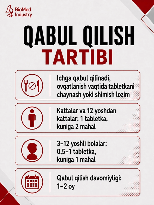 KALSIY D3 FORTE — suyaklar va tishlar uchun kalsiy hamda D3 vitamini, 30 tabletka