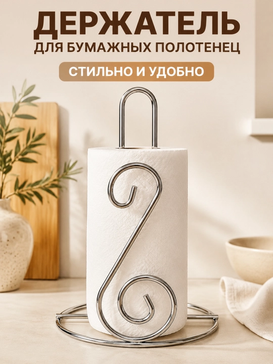 Держатель для бумажных полотенец, настольная металлическая подставка для кухни и дома - 