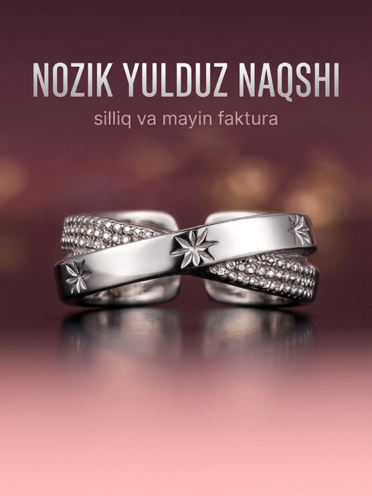 Ayollar tiara uzugi, kumush tiara, toj, 1 dona, o‘lchami sozlanadigan