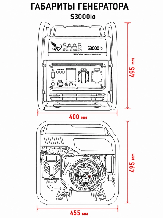 SAAB S3000io benzinli invertor generatori