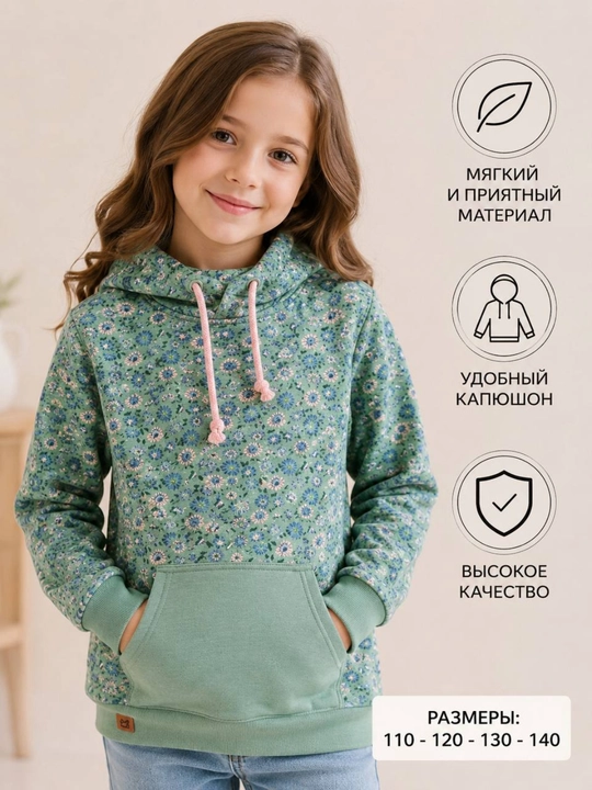 Толстовка для девочки, детская толстовка - 