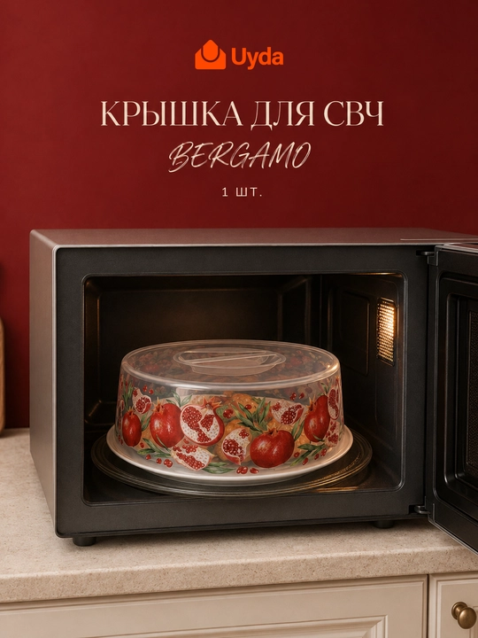 Крышка для микроволновки СВЧ, холодильника 25см, пластиковая IDILAND - 