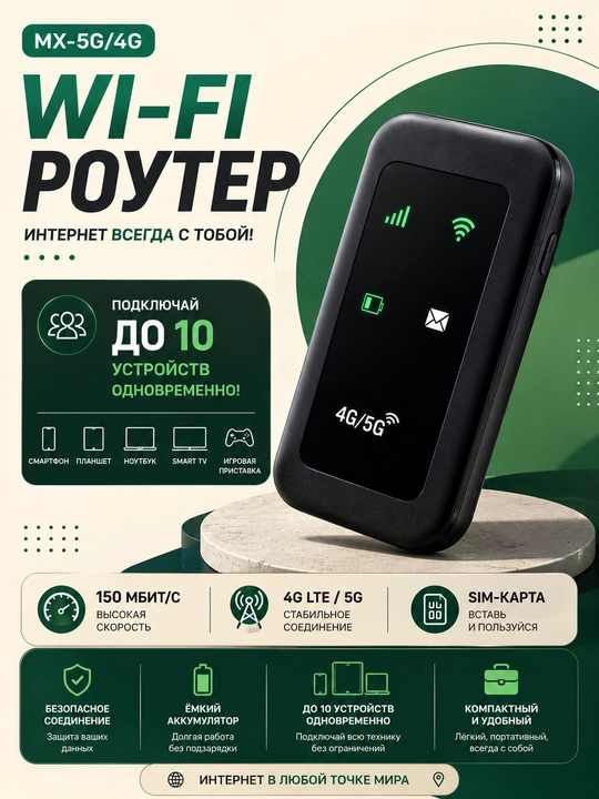 Wi-Fi router, simsiz router, uy routeri 4G 5G LTE, sim-kartali router