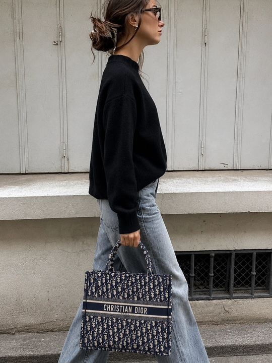 Christian Dior yozuvli ayollar Book Tote sumkasi