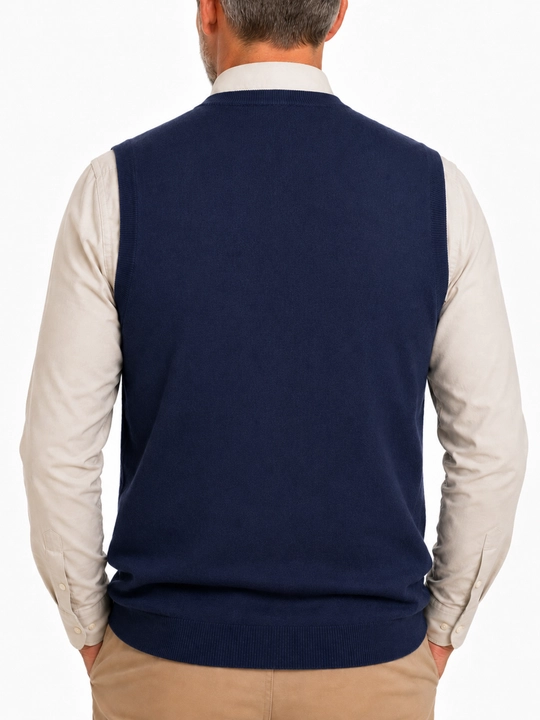 Erkaklar trikotaj nimchasi, tugmali yengsiz, bahor-kuz, XL-5XL