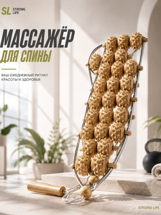 Ручной роликовый массажёр для тела с массажными шариками