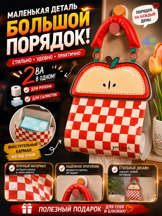 Держатель для салфеток и сухих полотенец подвесной, органайзер для кухни