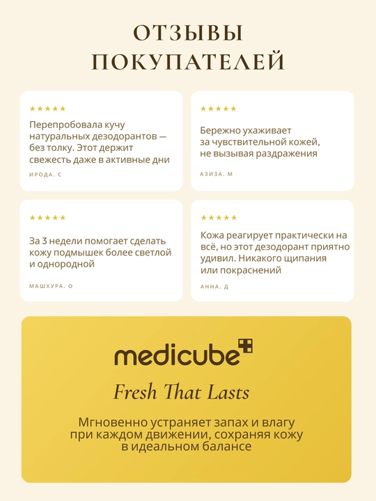 Стик дезодорант Medicube Fresh That Lasts для женщин и мужчин, от пота и запаха
