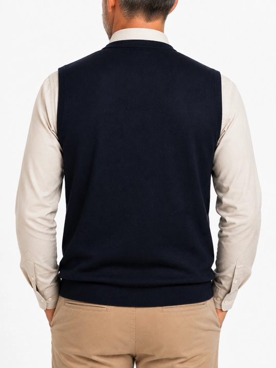 Erkaklar trikotaj nimchasi, tugmali yengsiz, bahor-kuz, XL-5XL