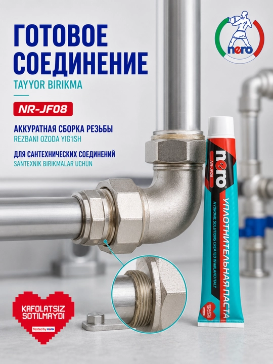 Уплотнительная паста Nero NR-JF08 для резьбы и льна, сантехнических соединений