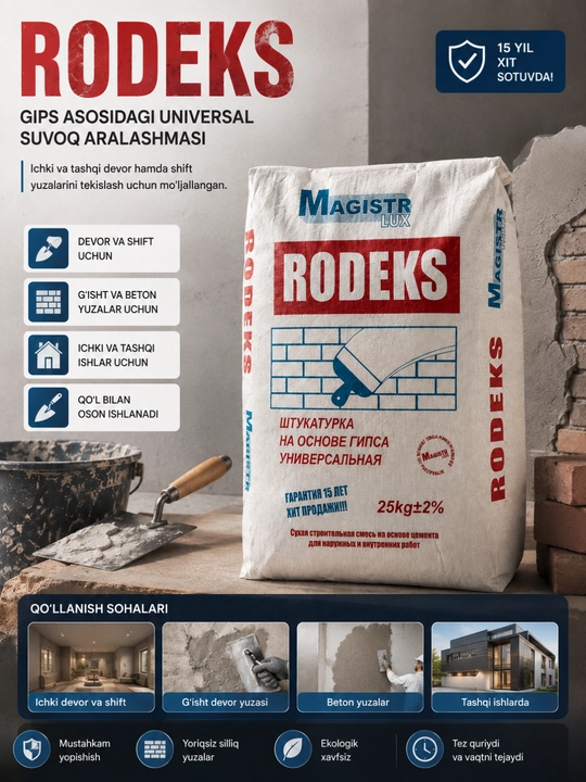 Gips asosidagi universal suvoq aralashmasi,