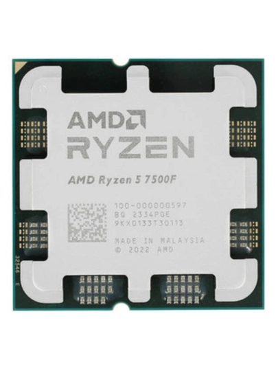 Процессор AMD Ryzen 5 7500F OEM, 6 ядер 12 потоков, до 5.0 ГГц, AM5, 32 МБ, Zen 4, DDR5 - 