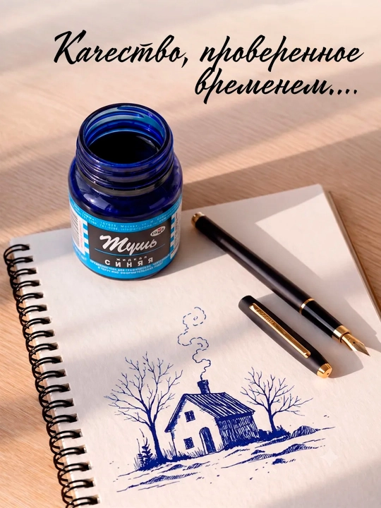 GAMMA kalligrafik Тush, ko‘k, qora va qizil ranglar, 70 ml yozuv va chizish uchun siyoh