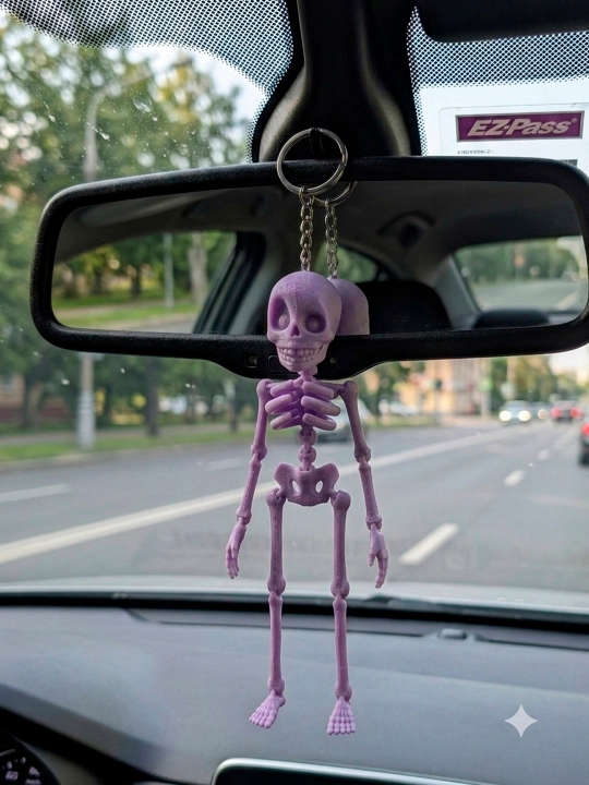 Подвижная игрушка скелет, брелок подвижный для ключей, на сумку, на рюкзак