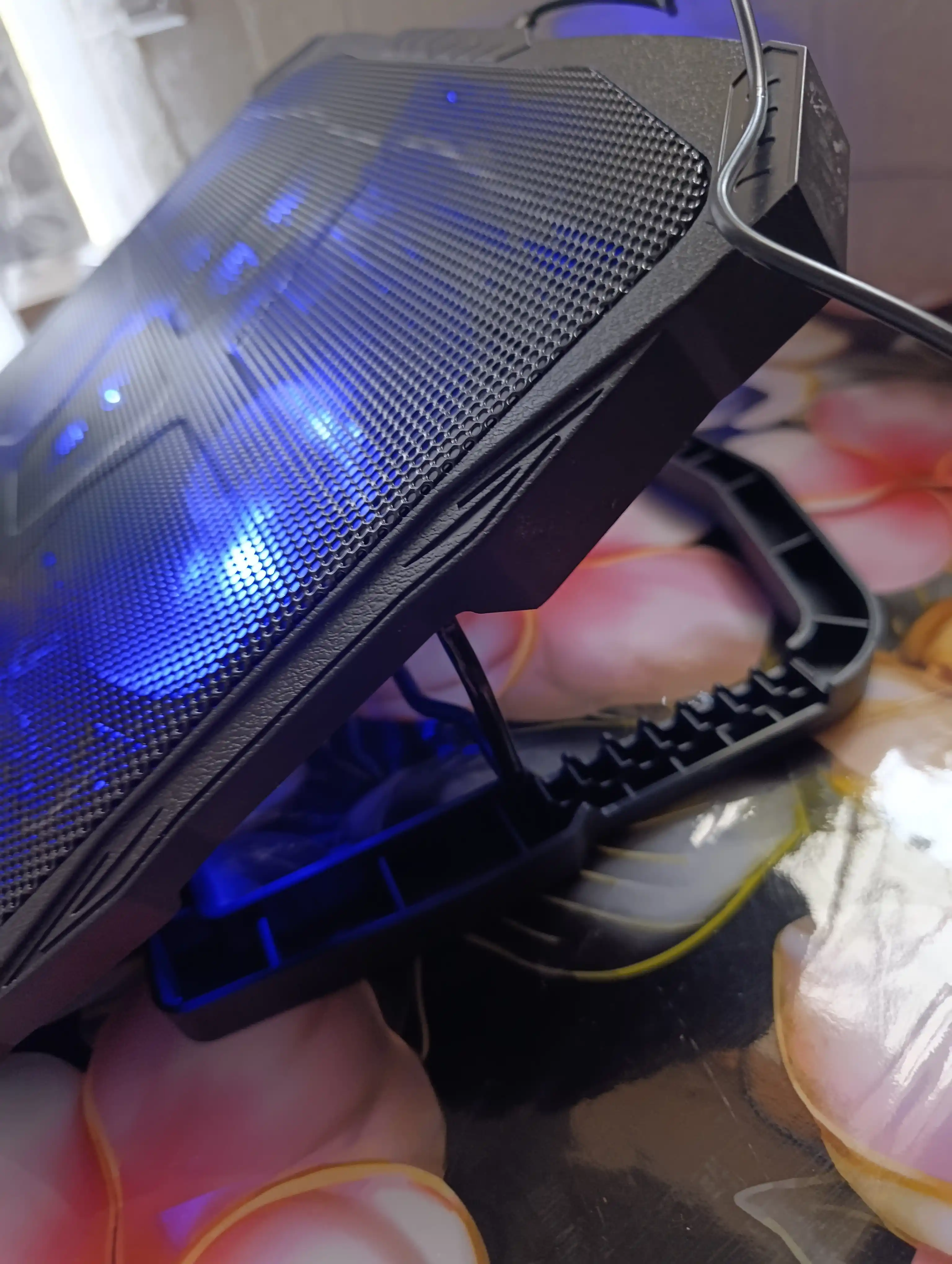 Подставка для ноутбука с охлаждением, 4 вентилятора, USB, LED, регулируемый угол, 18