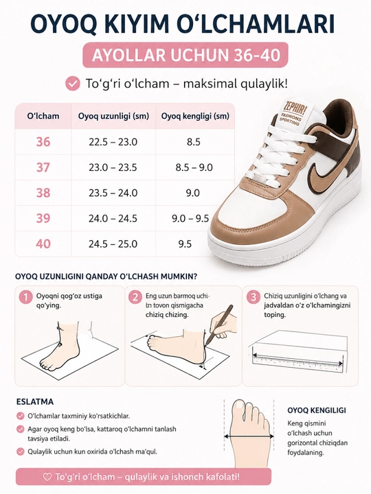 Erkaklar va ayollar uchun uniseks krossovkalari