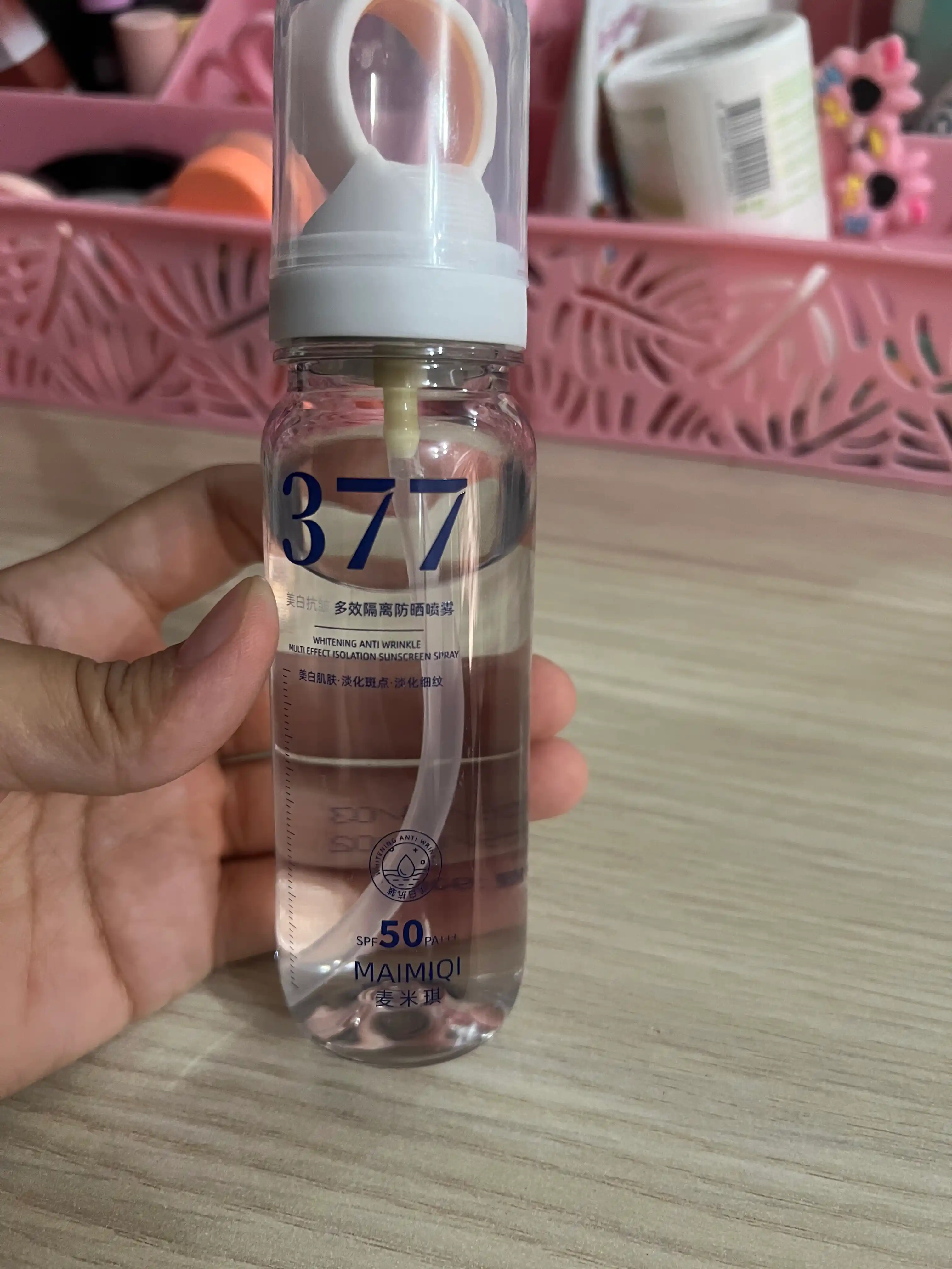 Quyoshdan himoya qiluvchi SPF 50 PA+++ sprey UVA UVB himoya yengil tekstura 377 Spray