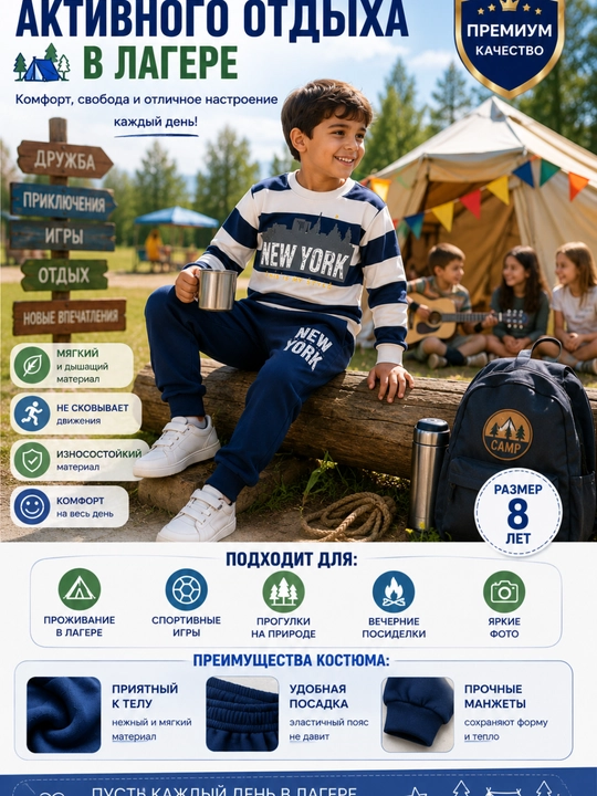 O‘g‘il bolalar uchun sport kostyumi,svitshot va shimdan iborat bolalar sport kiyimi